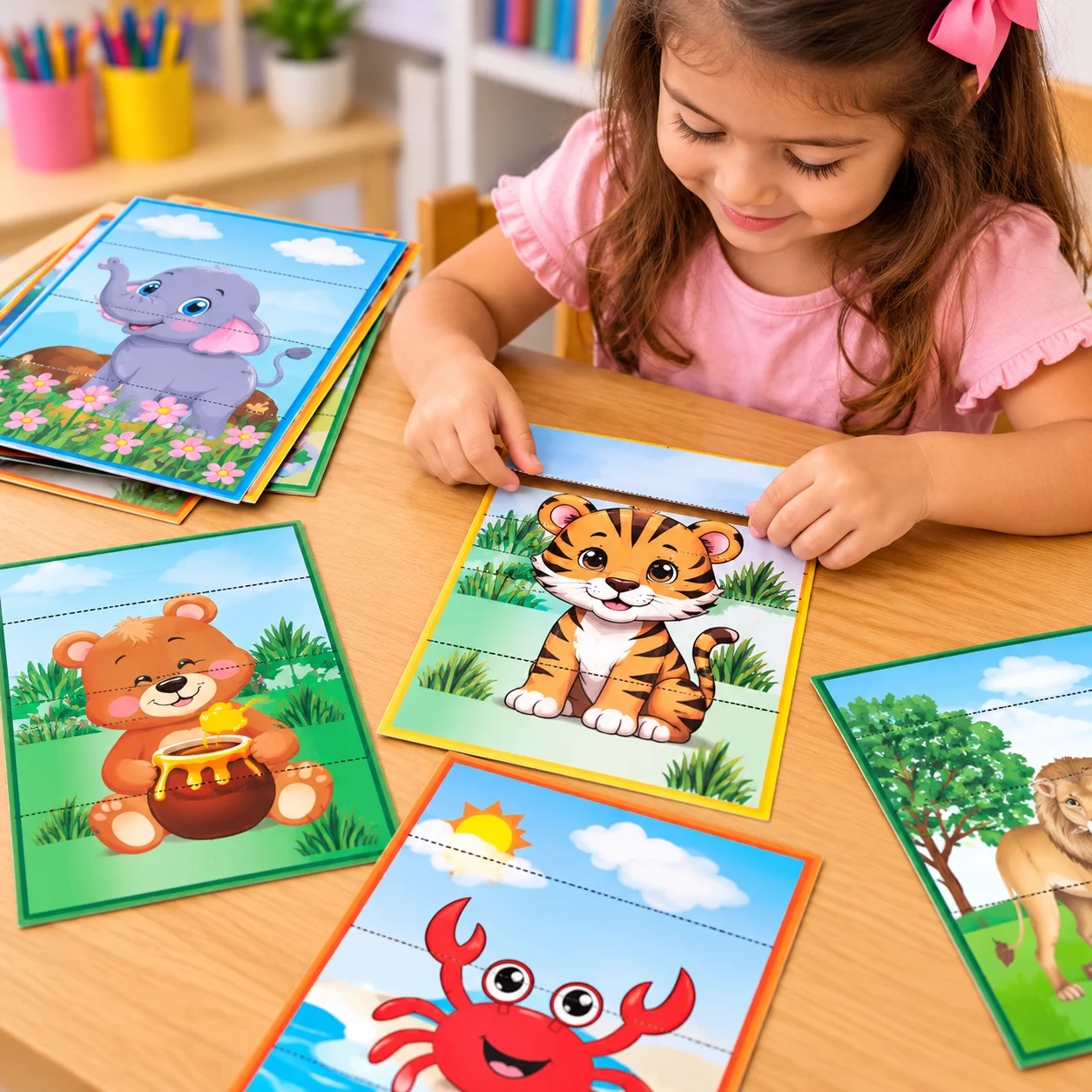 Quebra-Cabeça de Animais para Imprimir – Educação Infantil — amostra 3: O que você encontra no material?