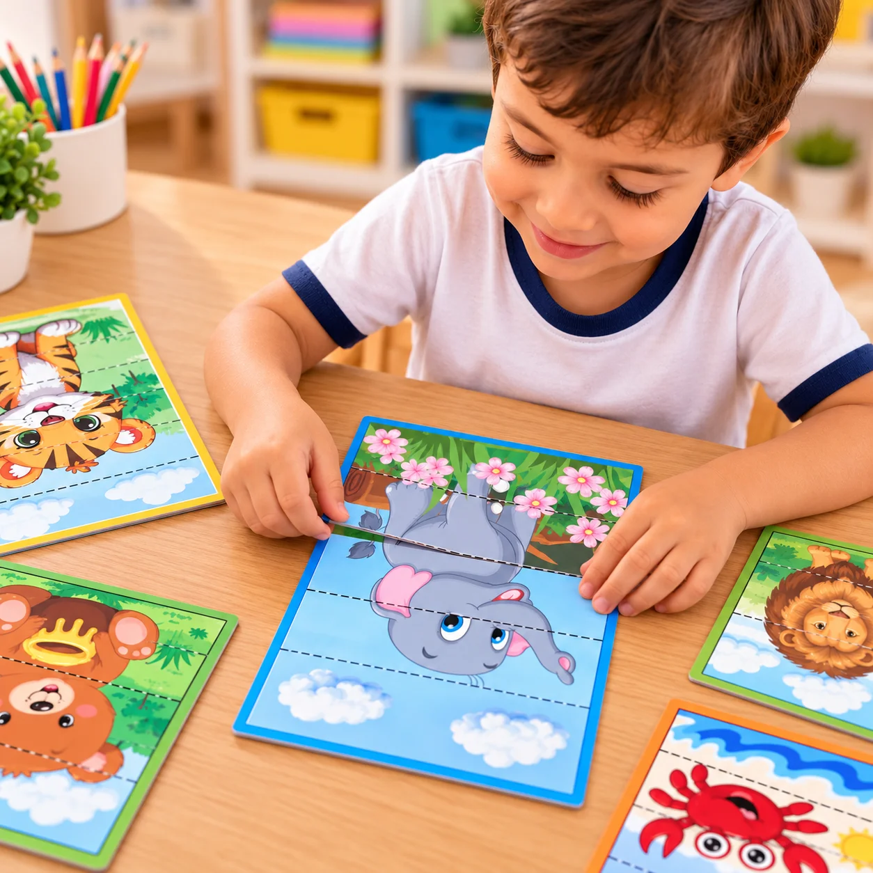 Quebra-Cabeça de Animais para Imprimir – Educação Infantil — capa do material