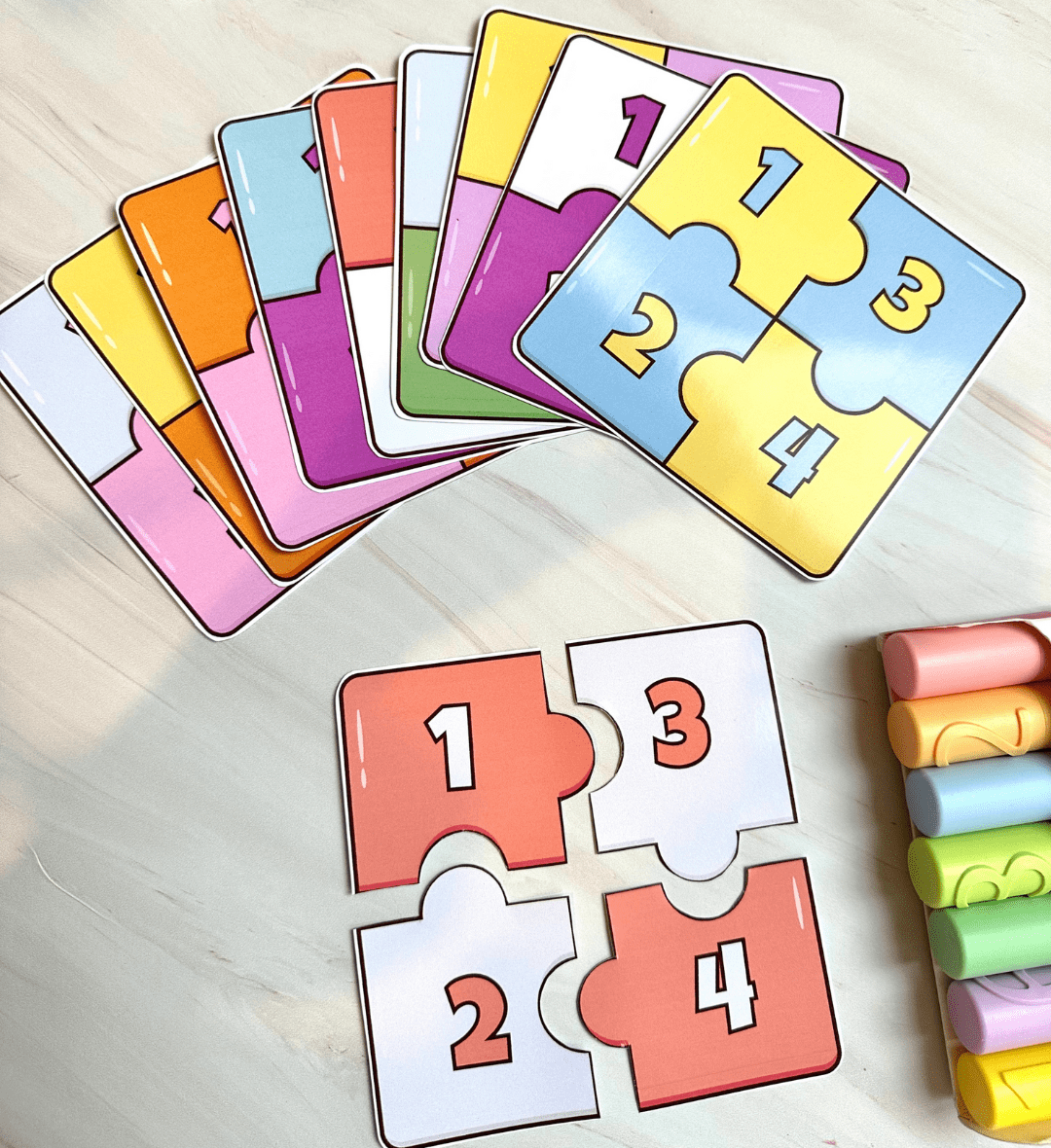 Quebra-cabeça de cores e números: 10 propostas para imprimir — amostra 3: Como usar em sala de aula