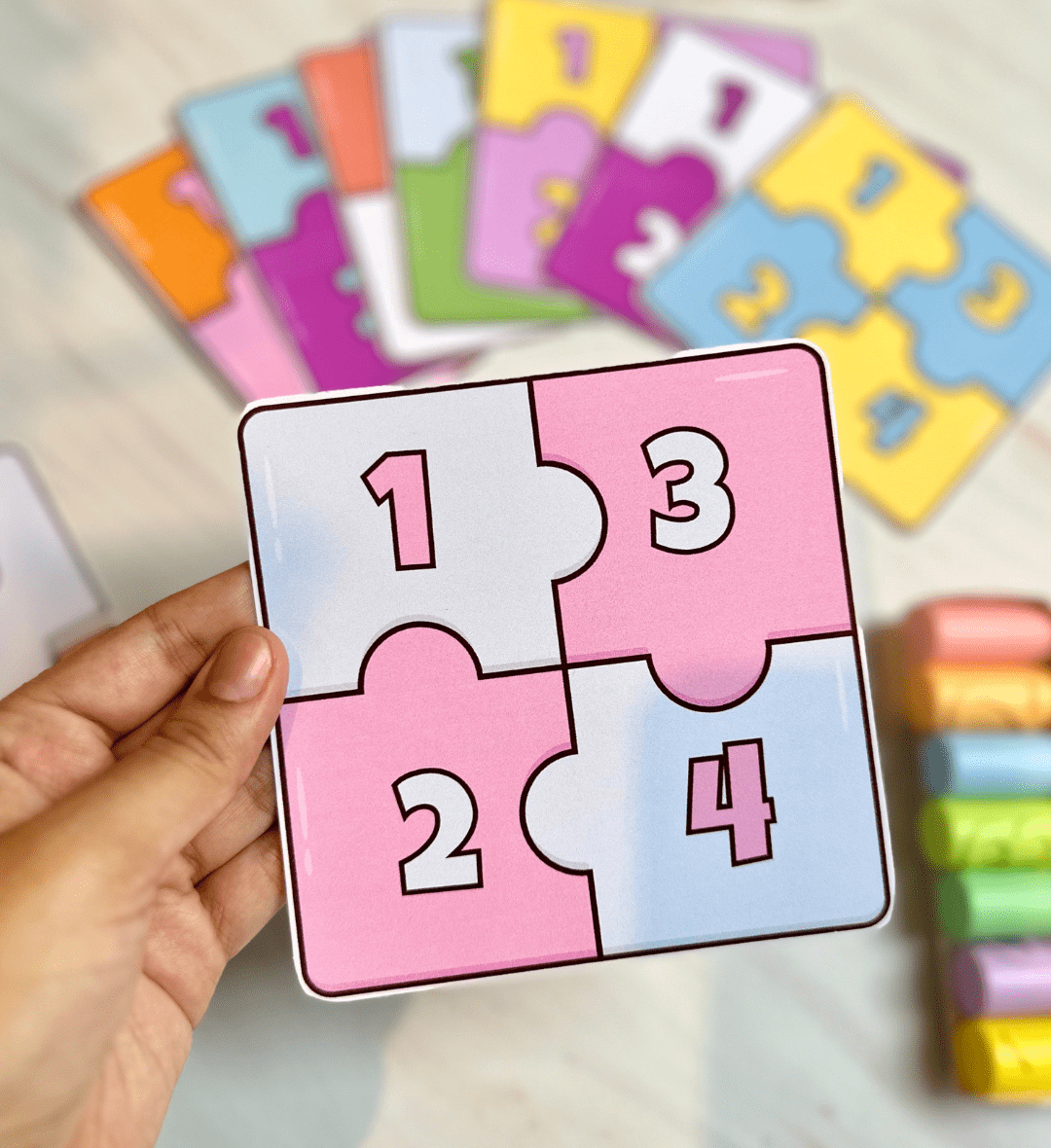 Quebra-cabeça de cores e números: 10 propostas para imprimir — amostra 6: Explore cores e números com 10 quebra-cabeças em…