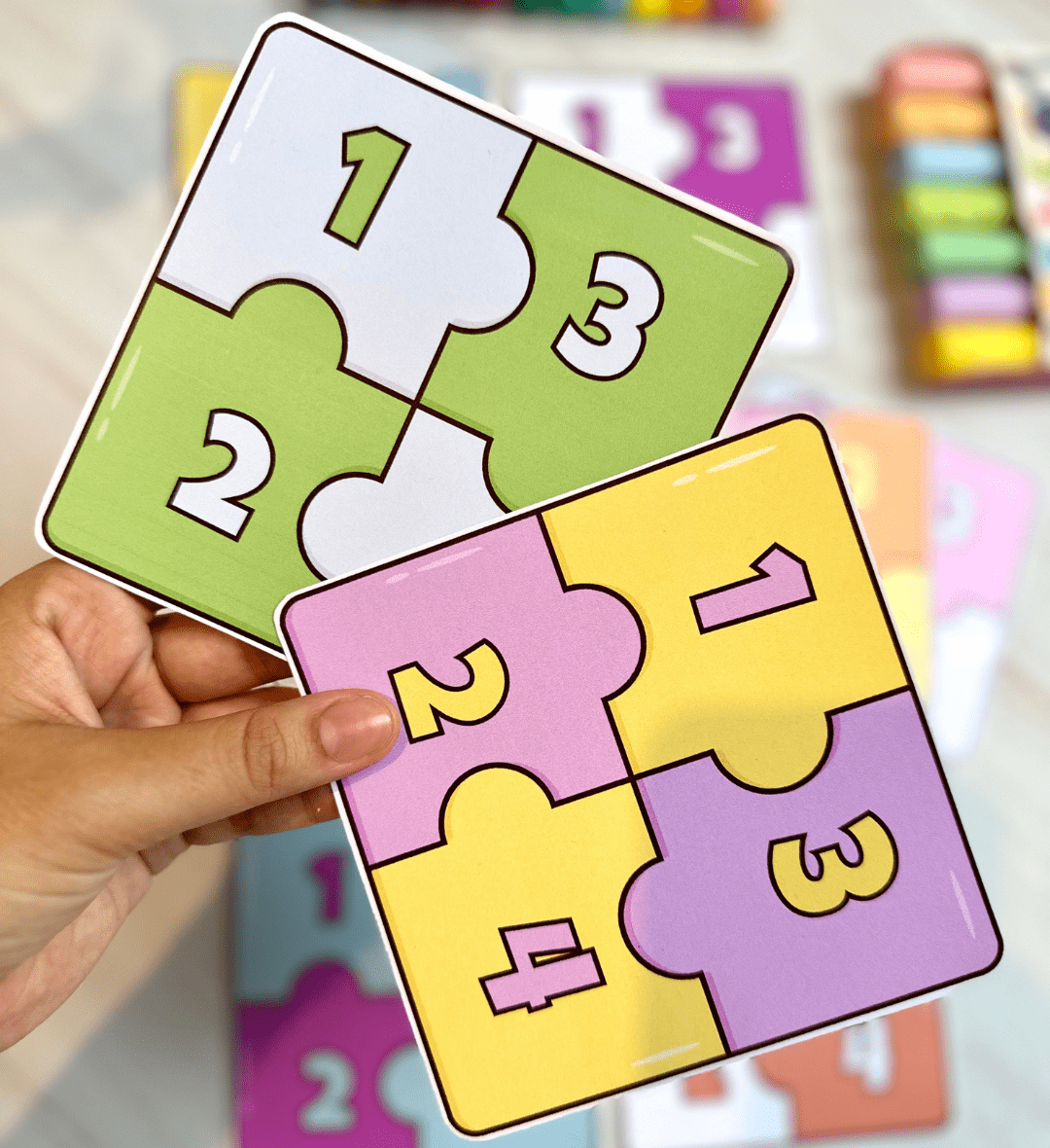 Quebra-cabeça de cores e números: 10 propostas para imprimir — Matemática para Educação Infantil: Explore cores e números…