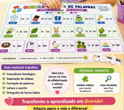 Quebra cabeça de palavras com LH,NH e CH (cópia) — amostra 2: 🎮 O QUE VOCÊ RECEBE