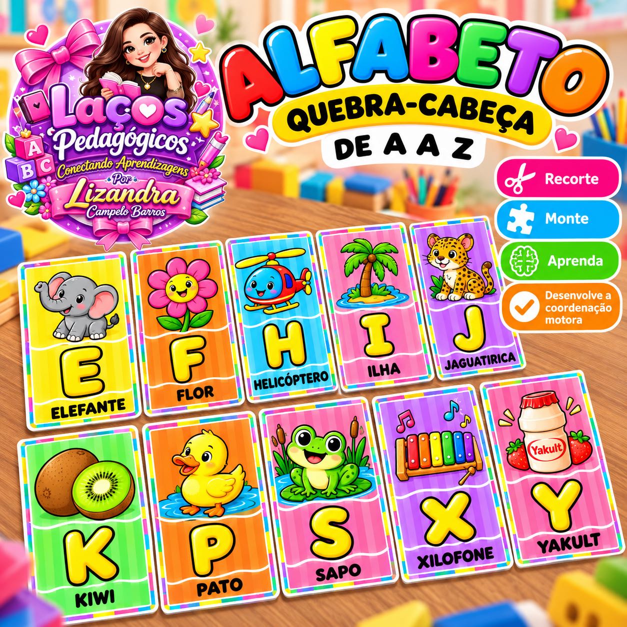 Quebra-Cabeça do Alfabeto A a Z – Atividade Lúdica de Alfabetização — capa do material