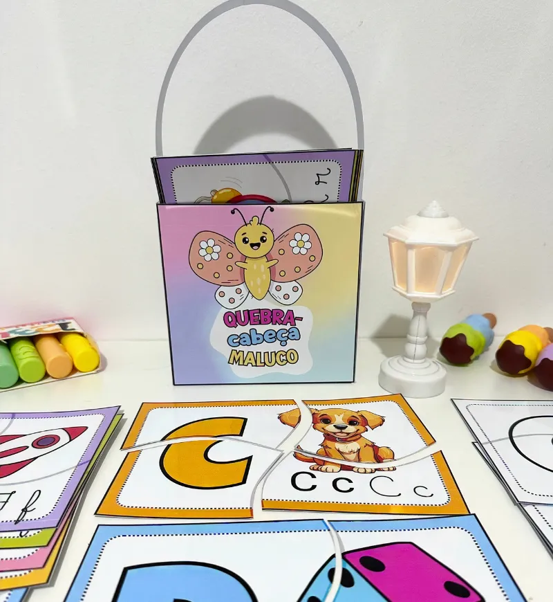 Quebra-cabeça do alfabeto: letras, figuras e montagem — amostra 3: Como usar em sala de aula