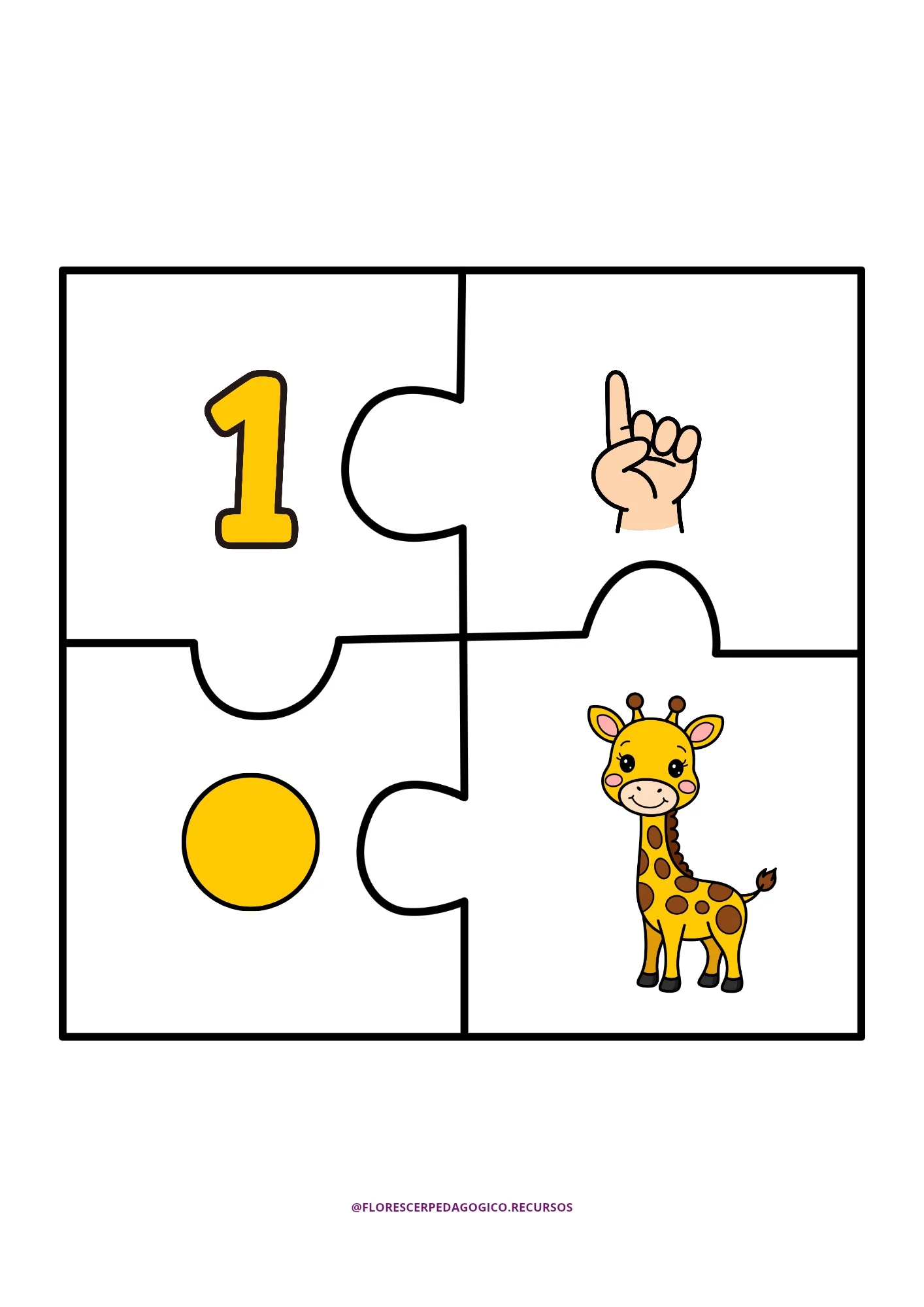 Quebra-Cabeça dos Animais | Números e Quantidades para Educação Infantil — amostra 1: 🧩 Quebra-cabeça com tema de animais…