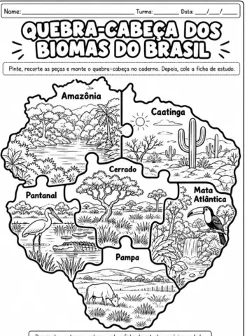 Quebra-Cabeça dos Biomas do Brasil – Atividade de Ciências EF1 — amostra 1: Quebra-Cabeça dos Biomas do Brasil – Ensino…