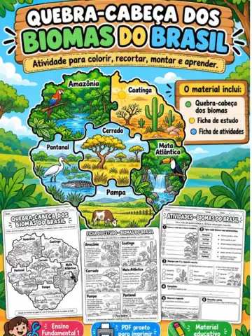 Quebra-Cabeça dos Biomas do Brasil – Atividade de Ciências EF1 — capa do material