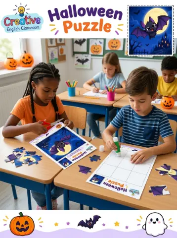 Quebra-Cabeças de Halloween – Recorte e Cole Pdf — item 1 da coleção Coleção: Quebra-Cabeças de Halloween – Recorte e Cole Pdf