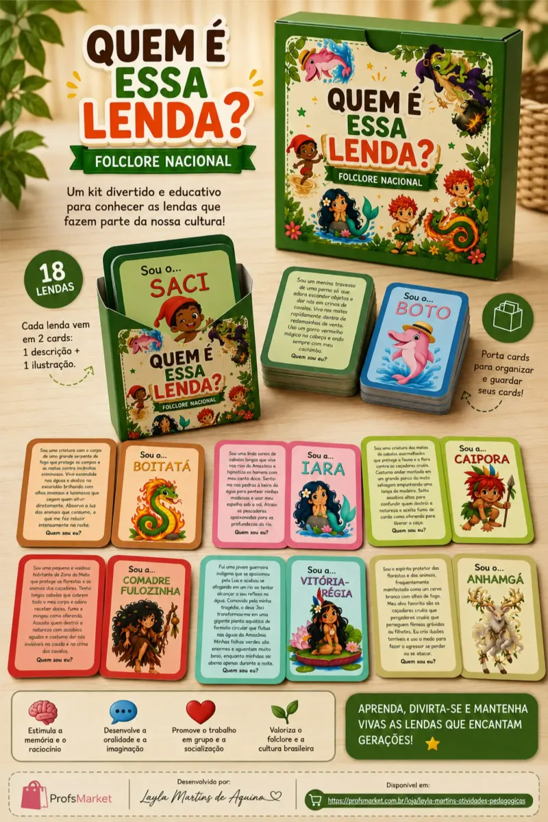 Quem é Essa Lenda? – Cards do Folclore Nacional — Português para Todas as séries: Um jogo educativo e divertido com 18…