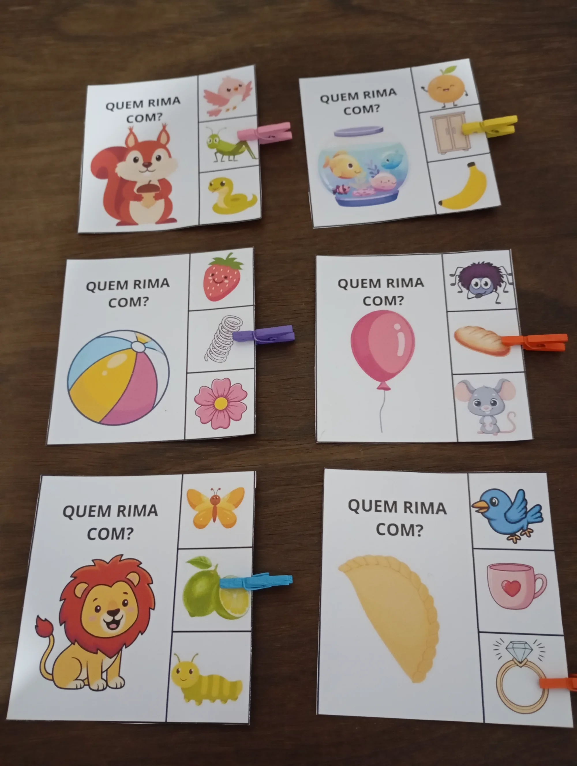 Quem Rima Com? Jogo de Rimas e Atividade Lúdica de Alfabetização — amostra 1: O que está incluso