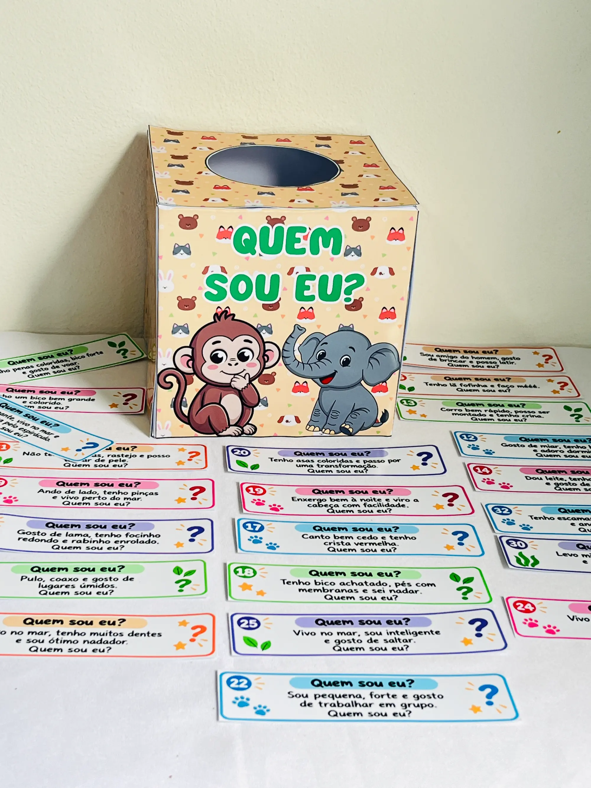 Quem Sou Eu? Animais – 40 Fichas com Pistas para Imprimir — amostra 2: Jogo "Quem Sou Eu