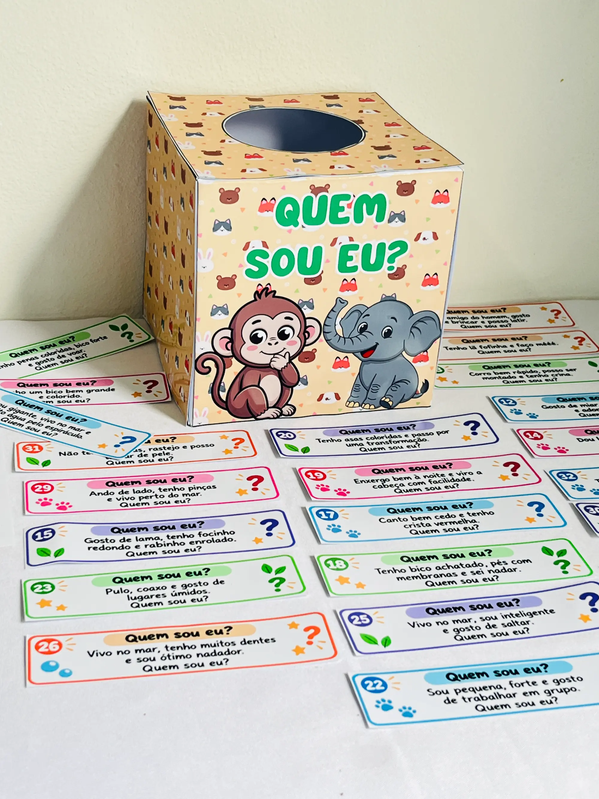 Quem Sou Eu? Animais – 40 Fichas com Pistas para Imprimir — amostra 4: Jogo "Quem Sou Eu