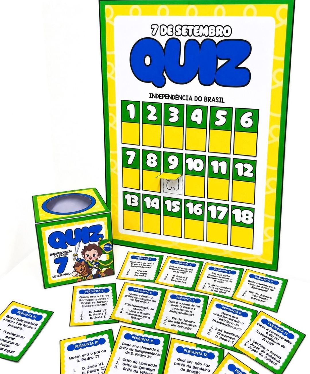 Quiz de Independência do Brasil para imprimir — amostra 1: Uma atividade impressa para envolver a turma