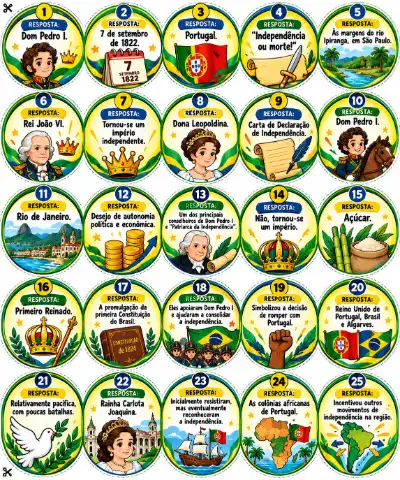 Quiz Independência do Brasil para imprimir – 4º e 5º ano — amostra 2: O que vem no material Quiz Independência do Brasil para imprimir – 4º e 5º ano — amostra 2: O que vem no material