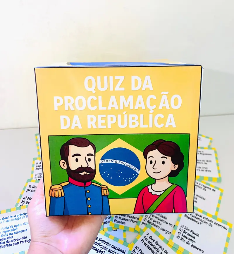 Quiz Proclamação da República: jogo em PDF para imprimir — amostra 1: Quiz Proclamação da República para os Anos Iniciais