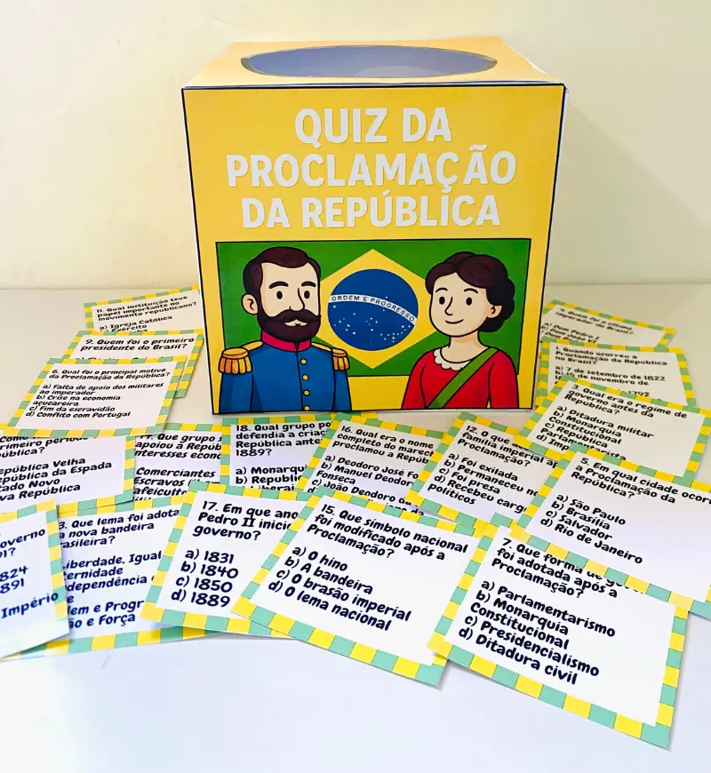 Quiz Proclamação da República: jogo em PDF para imprimir — História para Todas as séries: Revise a Proclamação da República…