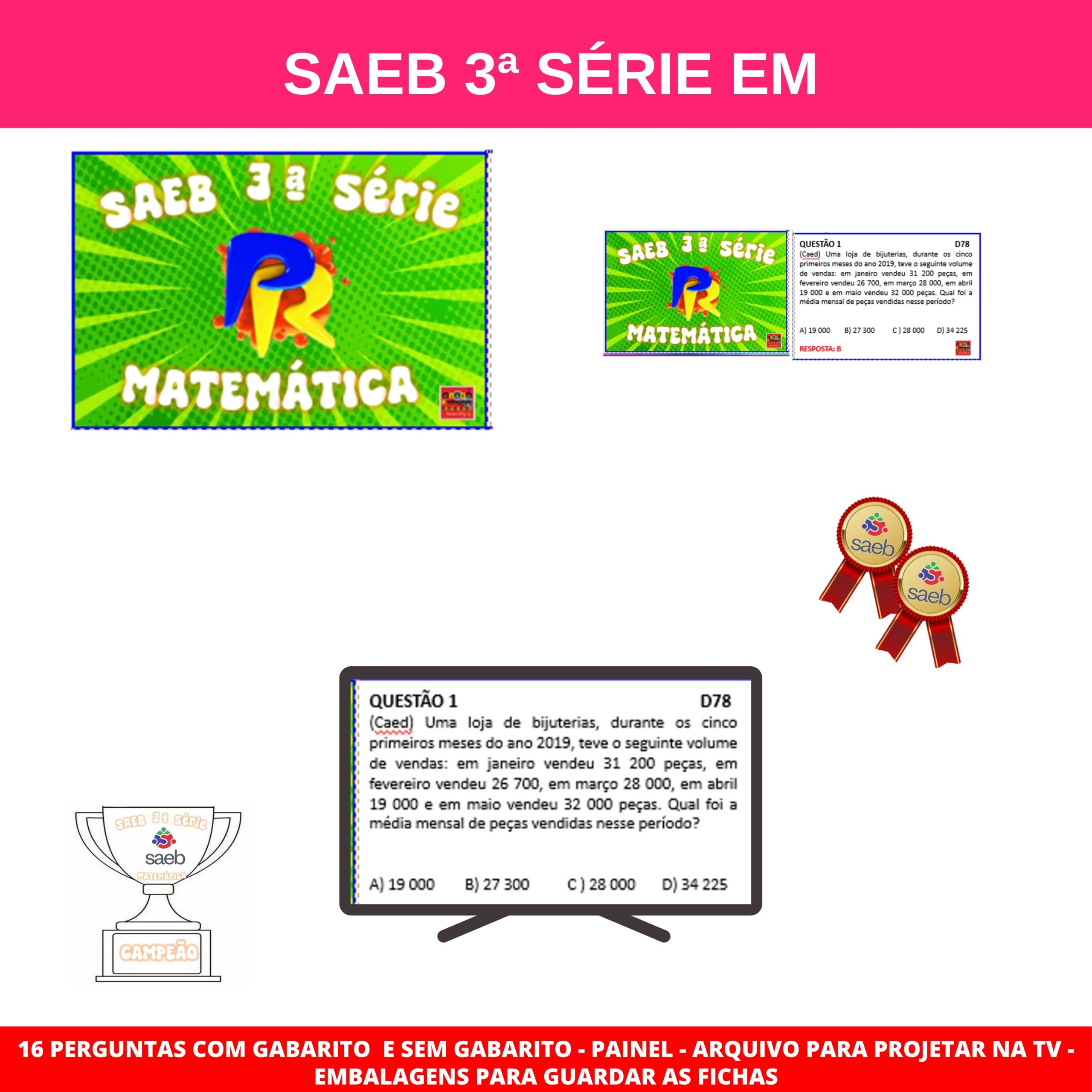 Quiz: saeb 3ª série em matemática / passa ou repassa saeb 3ª série: matemática — capa do material