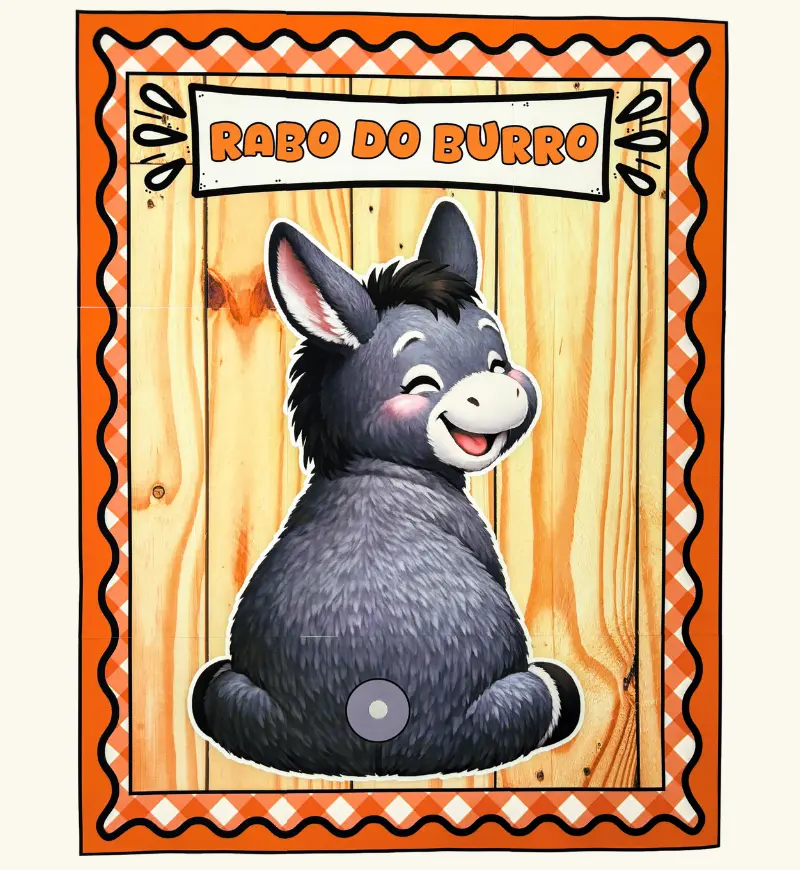 Rabo do Burro para Festa Junina: Jogo em PDF para Imprimir — amostra 1: Rabo do Burro para Festa Junina escolar
