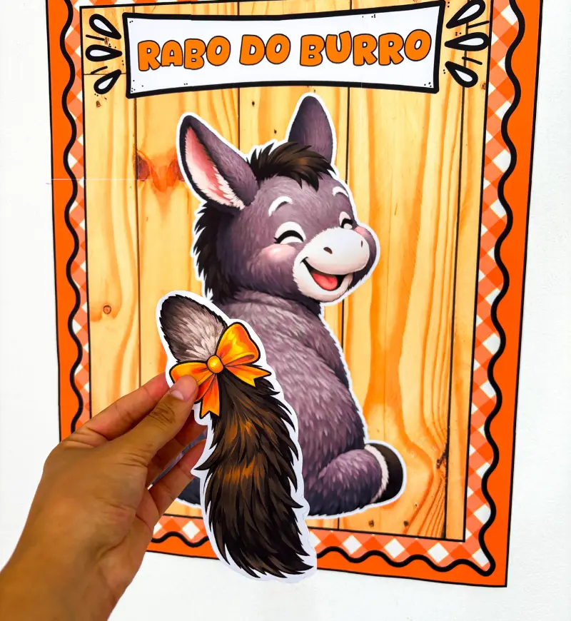 Rabo do Burro para Festa Junina: Jogo em PDF para Imprimir — amostra 2: O que vem no material