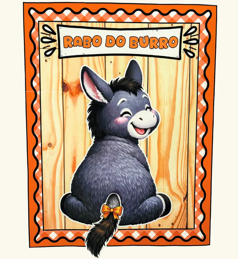Rabo do Burro para Festa Junina: Jogo em PDF para Imprimir — amostra 3: Como usar com as crianças