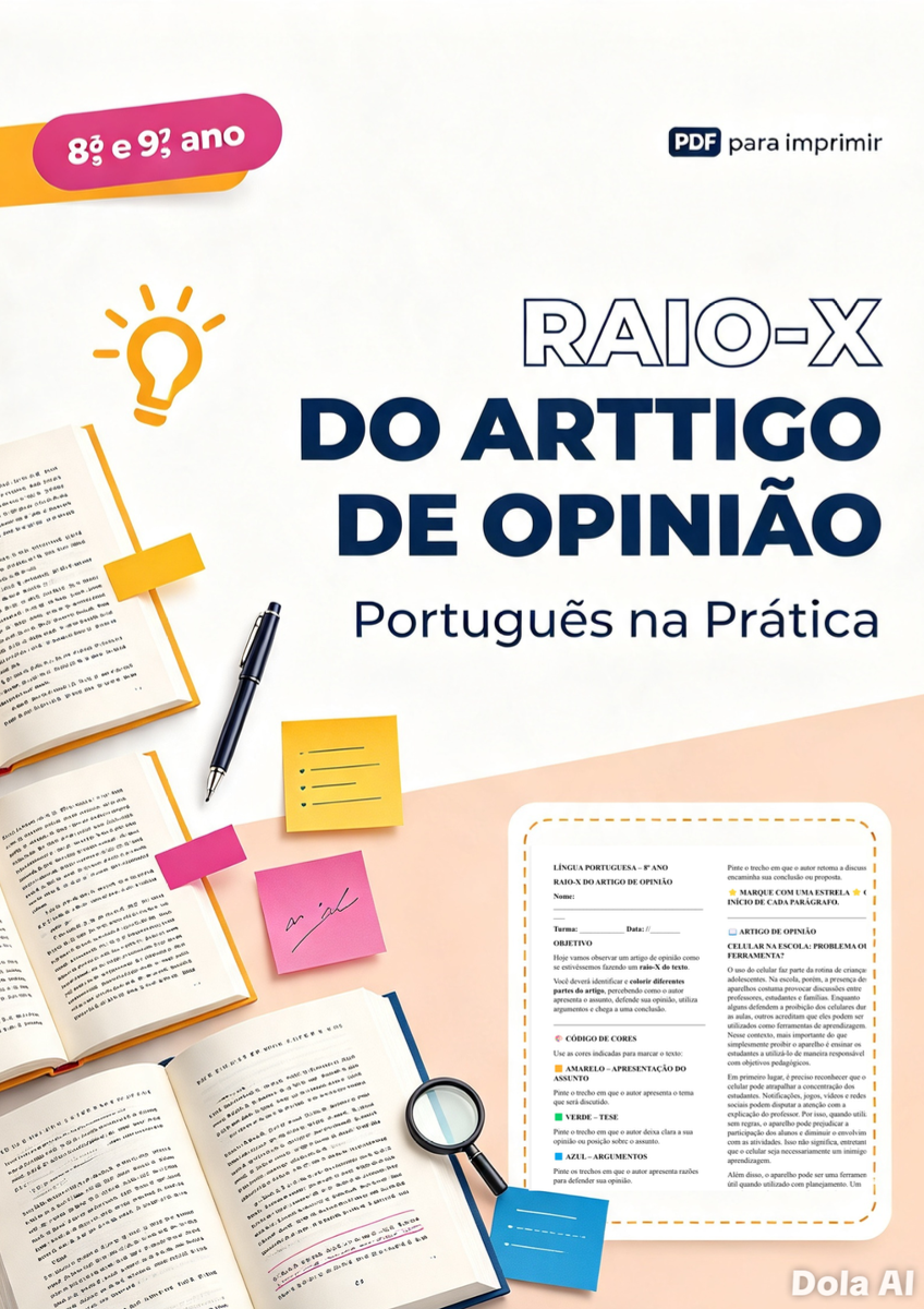 Raio-X do Artigo de Opinião | Atividade PDF — Atividades para Fundamental II (6º–9º): Atividade de português sobre artigo…
