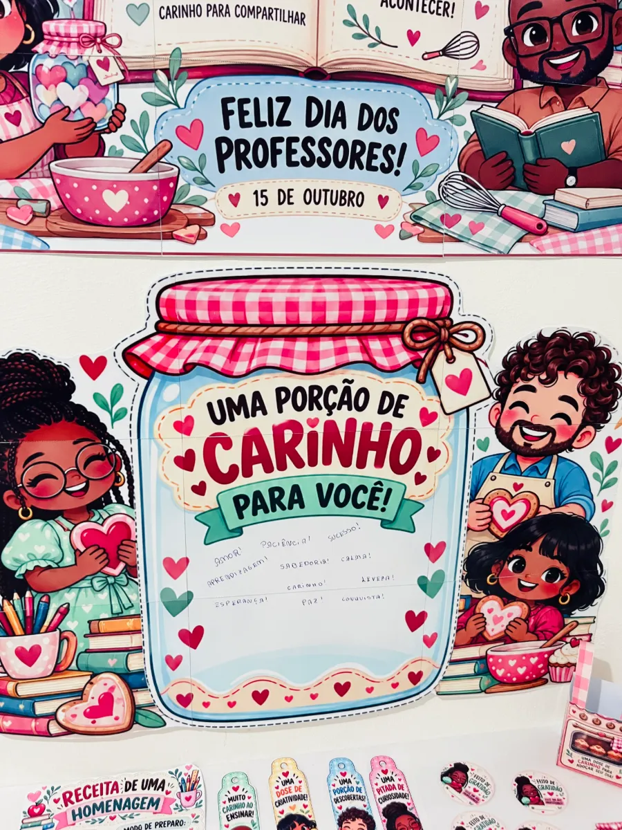 Receitas de Carinho - Dia do Professor: Painel e Lembrança — amostra 4: Um kit delicado e criativo para homenagear…