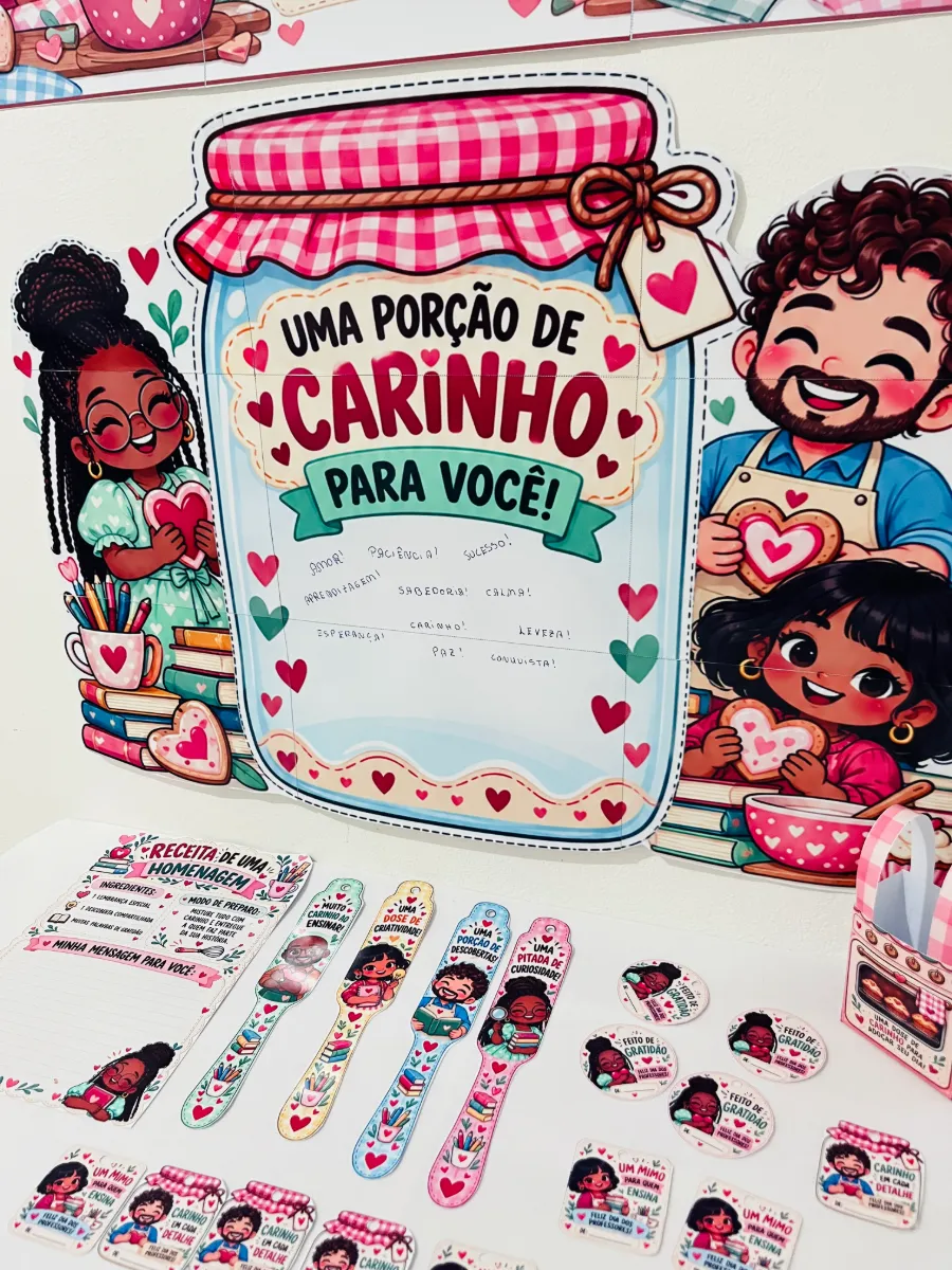 Receitas de Carinho – Kit Dia dos Professores do 1º Ao 5º — amostra 2: O material possui um design delicado, sem nome…