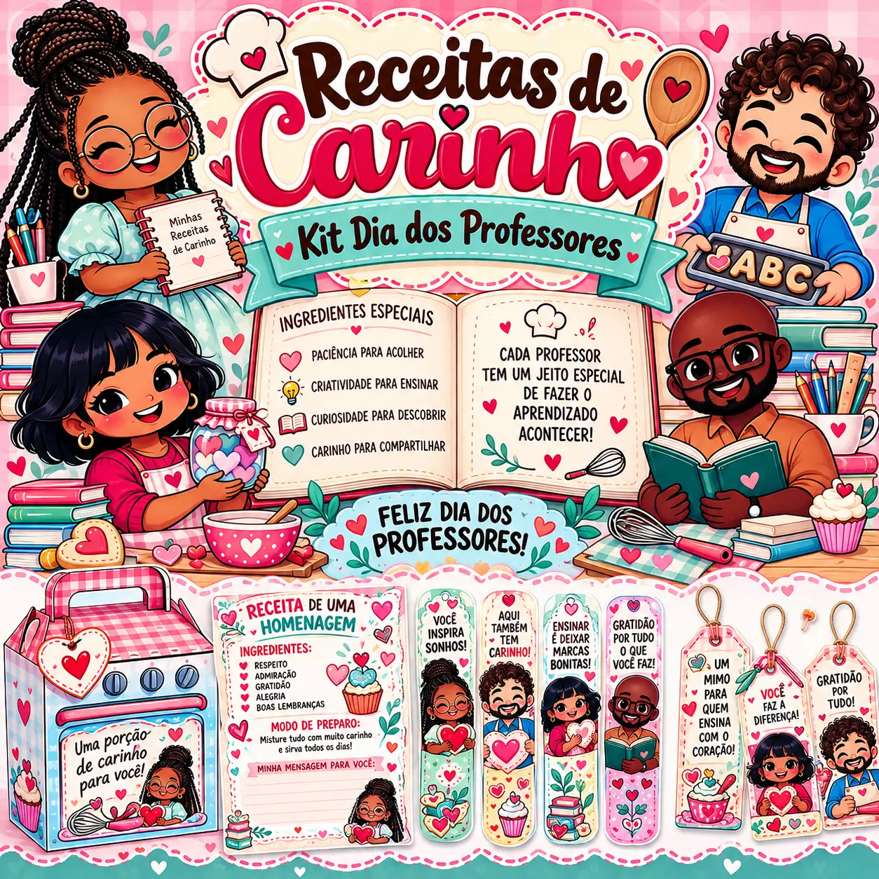 Receitas de Carinho – Kit Dia dos Professores — Datas comemorativas para Todas as séries: Kit Dia dos Professores com…