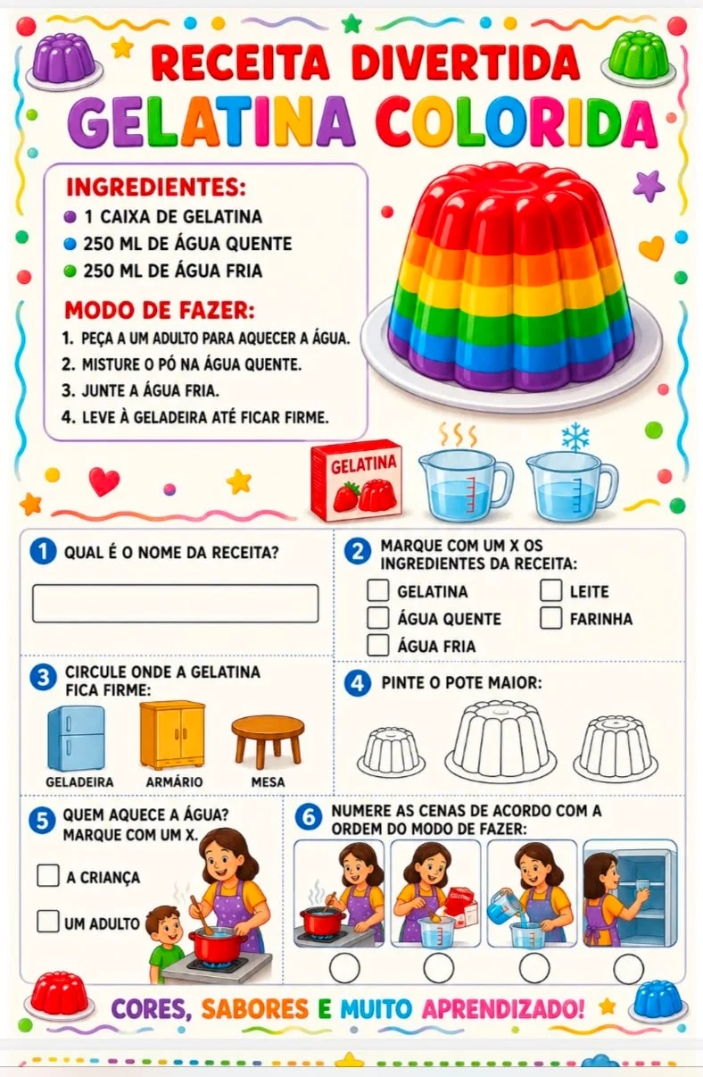 🍓🥞 Receitas Divertidas — Interpretação de Texto 🍰🍊 — amostra 3: RECEITAS DIVERTIDAS INTERPRETAÇÃO DE TEXTO Que tal…