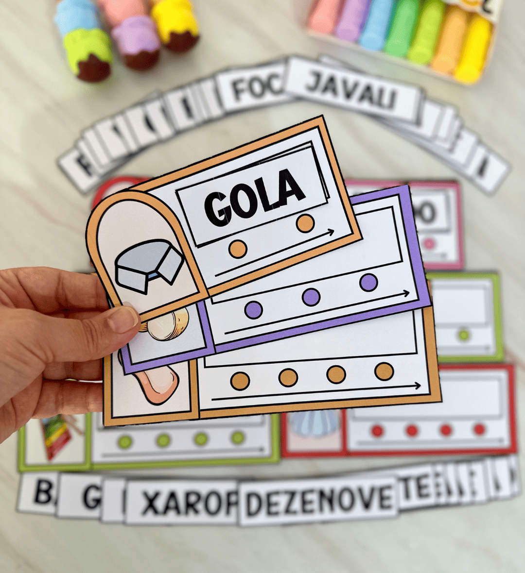 Reconhecimento de palavras: Encontre a Palavra com 42 fichas — amostra 6: PDF para imprimir com 42 fichas para trabalhar…
