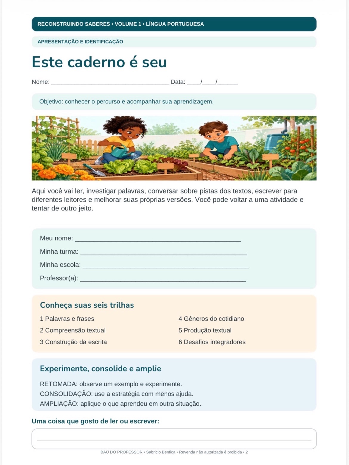 Reconstruindo Saberes Vol. 1 — Recomposição em Língua Portuguesa — amostra 1: Ajude seus estudantes a avançar na leitura,…