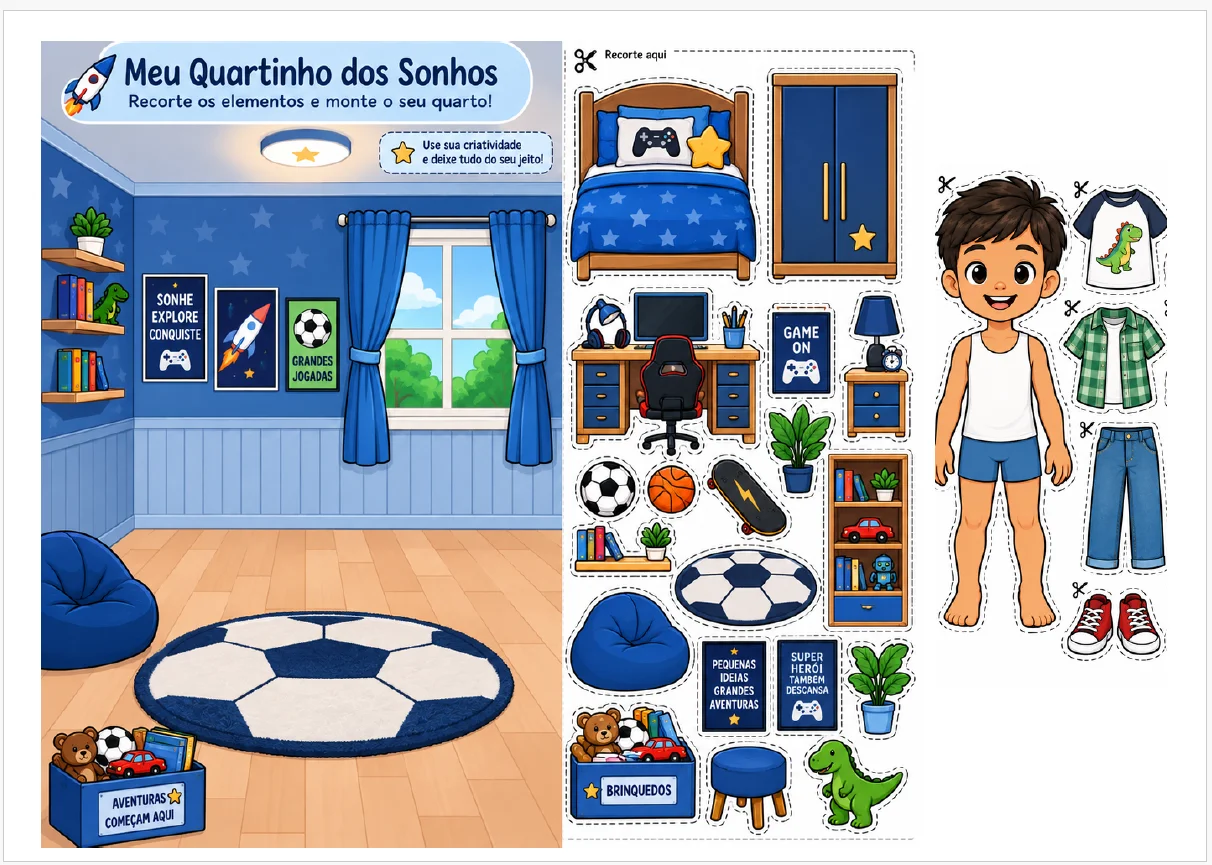 ✂️ RECORTA, VESTE E BRINCA! - ROUPAS E BONECAS ATIVIDADE LUDICA — amostra 1: Uma coleção encantadora de bonecos de papel…