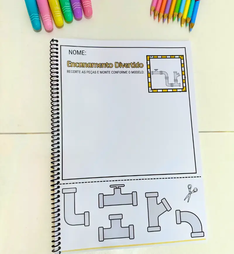 Recorte e colagem: Encanamento Divertido para Educação Infantil — amostra 5: Atividades de recorte e colagem para observar…