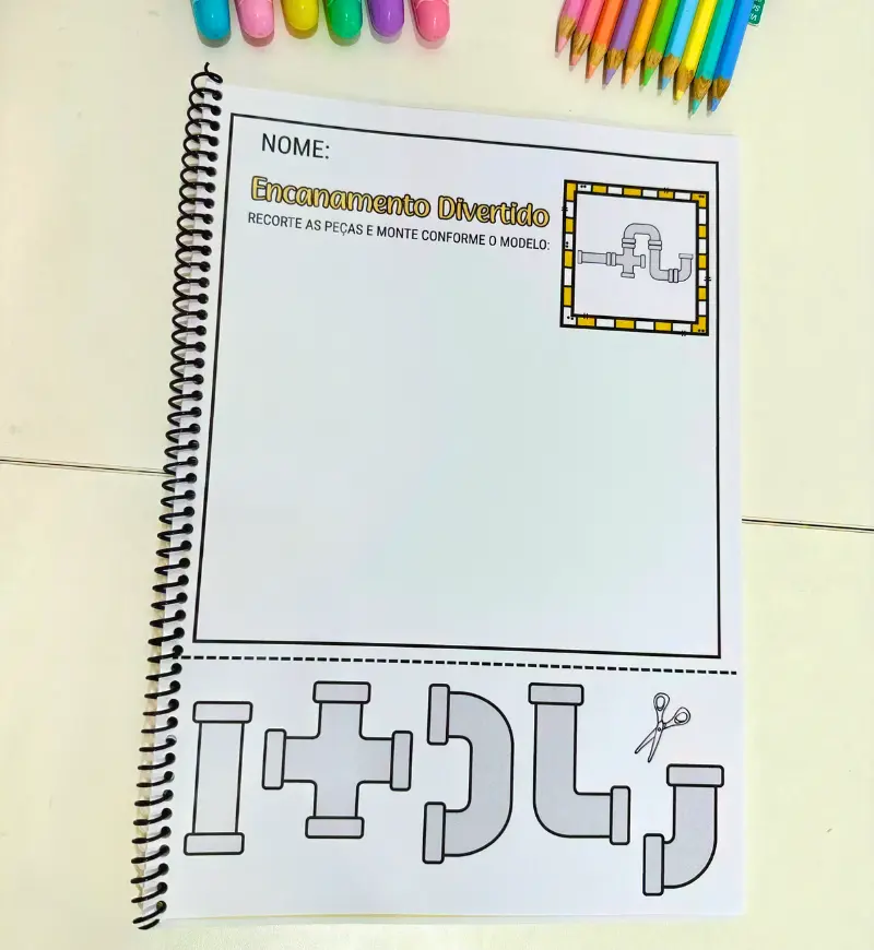 Recorte e colagem: Encanamento Divertido para Educação Infantil — amostra 6: Atividades de recorte e colagem para observar…
