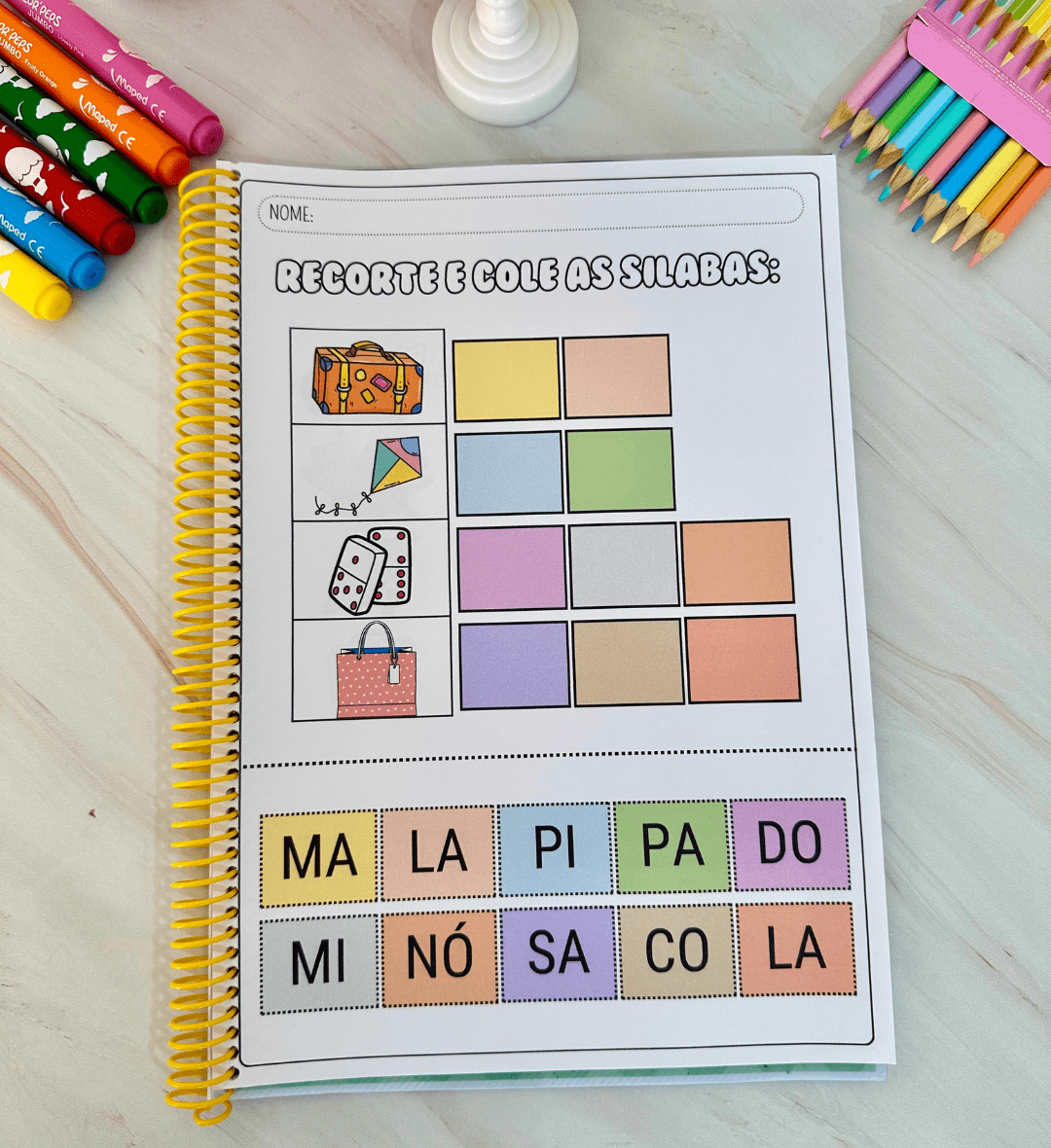 Recorte e cole sílabas: PDF para alfabetização e Educação Especial — amostra 1: Recorte e cole sílabas para apoiar a…