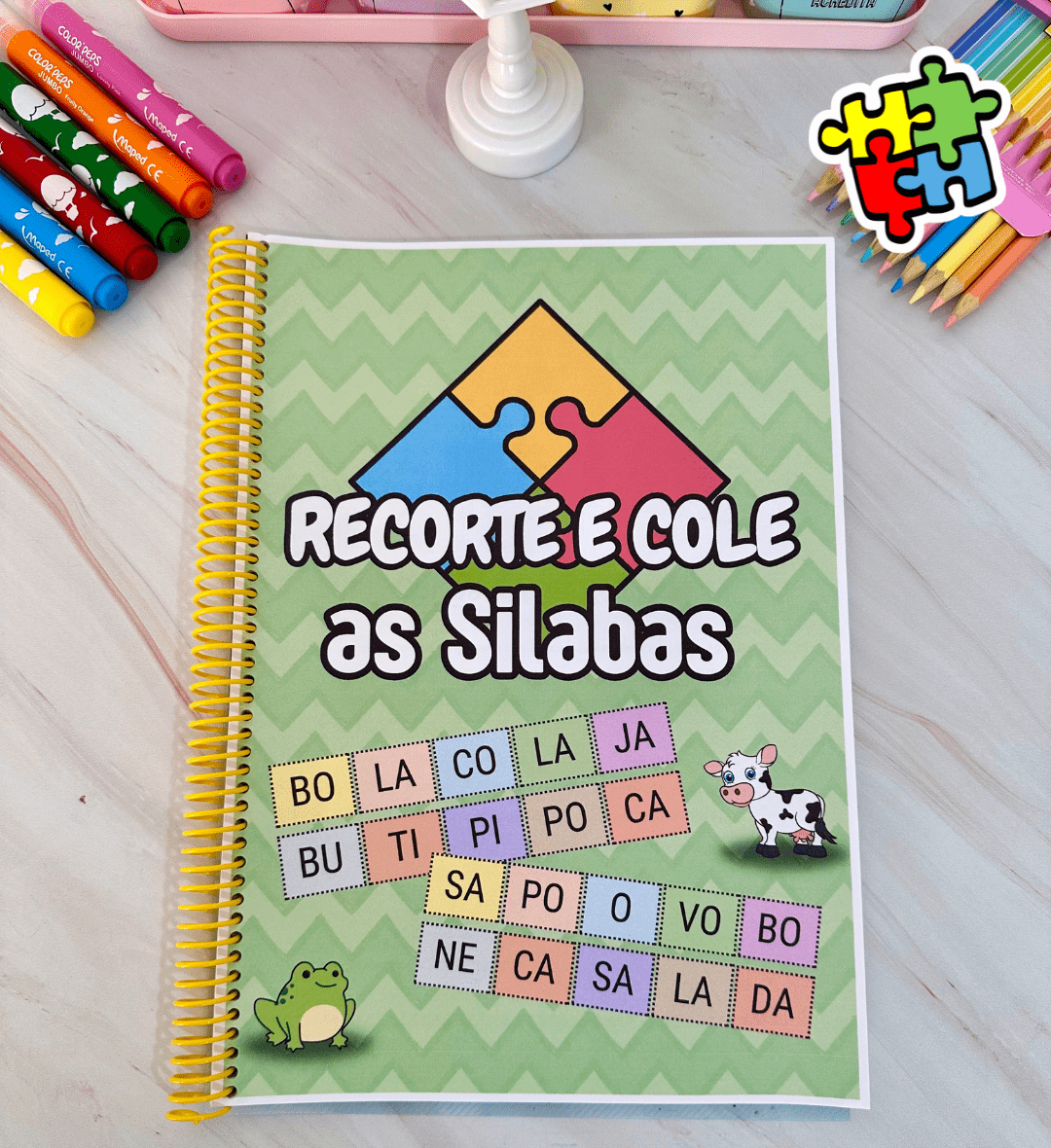 Recorte e cole sílabas: PDF para alfabetização e Educação Especial — capa do material