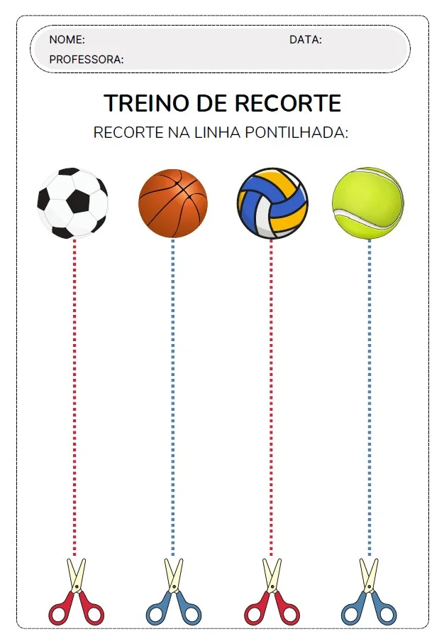 Recorte Pontilhado - EDUCAÇÃO INFANTIL E FUNDAMENTAL — amostra 2: A Atividade de Recorte Pontilhado é perfeita para…