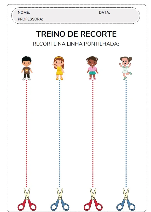 Recorte Pontilhado - EDUCAÇÃO INFANTIL E FUNDAMENTAL — amostra 3: A Atividade de Recorte Pontilhado é perfeita para…