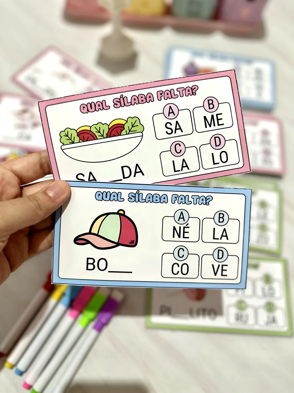 Recurso Assinale a Sílaba | Alfabetização — amostra 1: O que vem no material