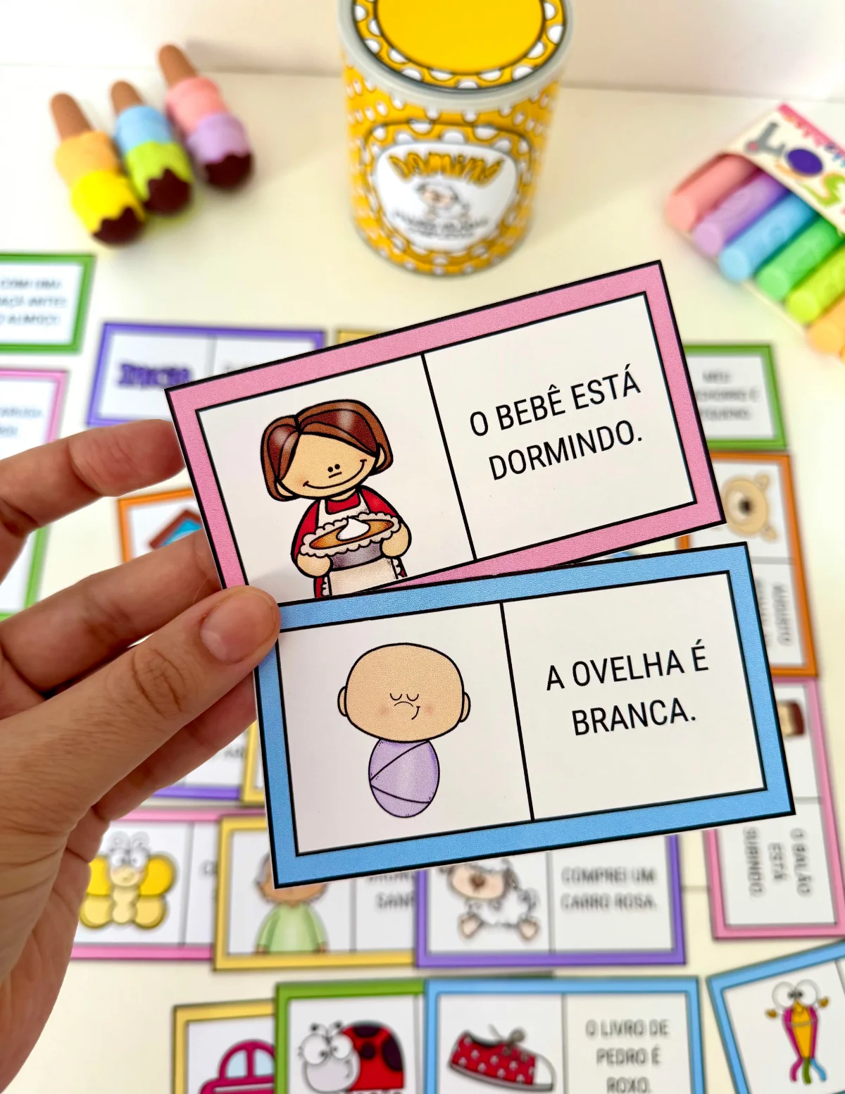 Recurso Dominó de Frases — Sílabas Complexas — amostra 4: Formato e entrega