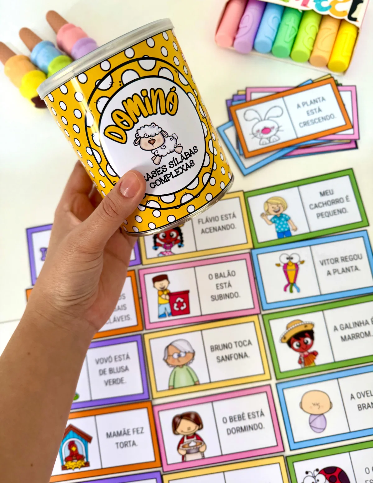 Recurso Dominó de Frases — Sílabas Complexas — Alfabetização para Educação Infantil: Recurso Dominó de Frases — Sílabas…