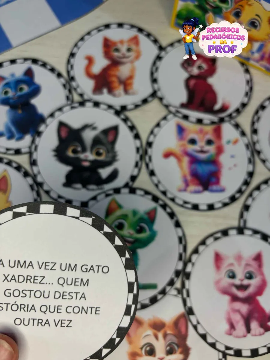 Recurso Educativo: O Gato Xadrez — amostra 5: Este lindo material de contação de história oferece diversos benefícios para…
