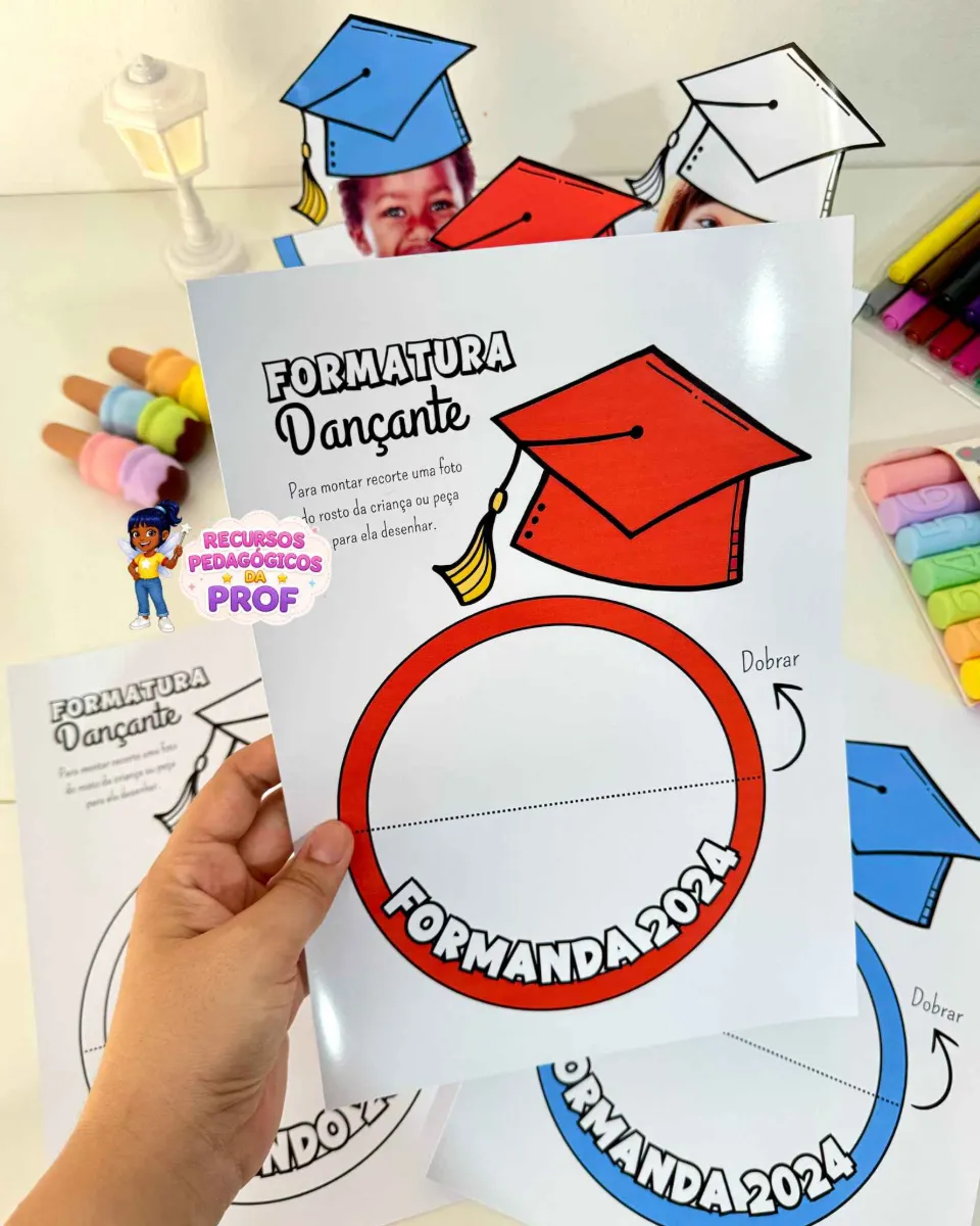 Recurso Formatura Dançante - Educação Infantil — amostra 1: Ao adquirir o material você recebe o vídeo tutorial de montagem.
