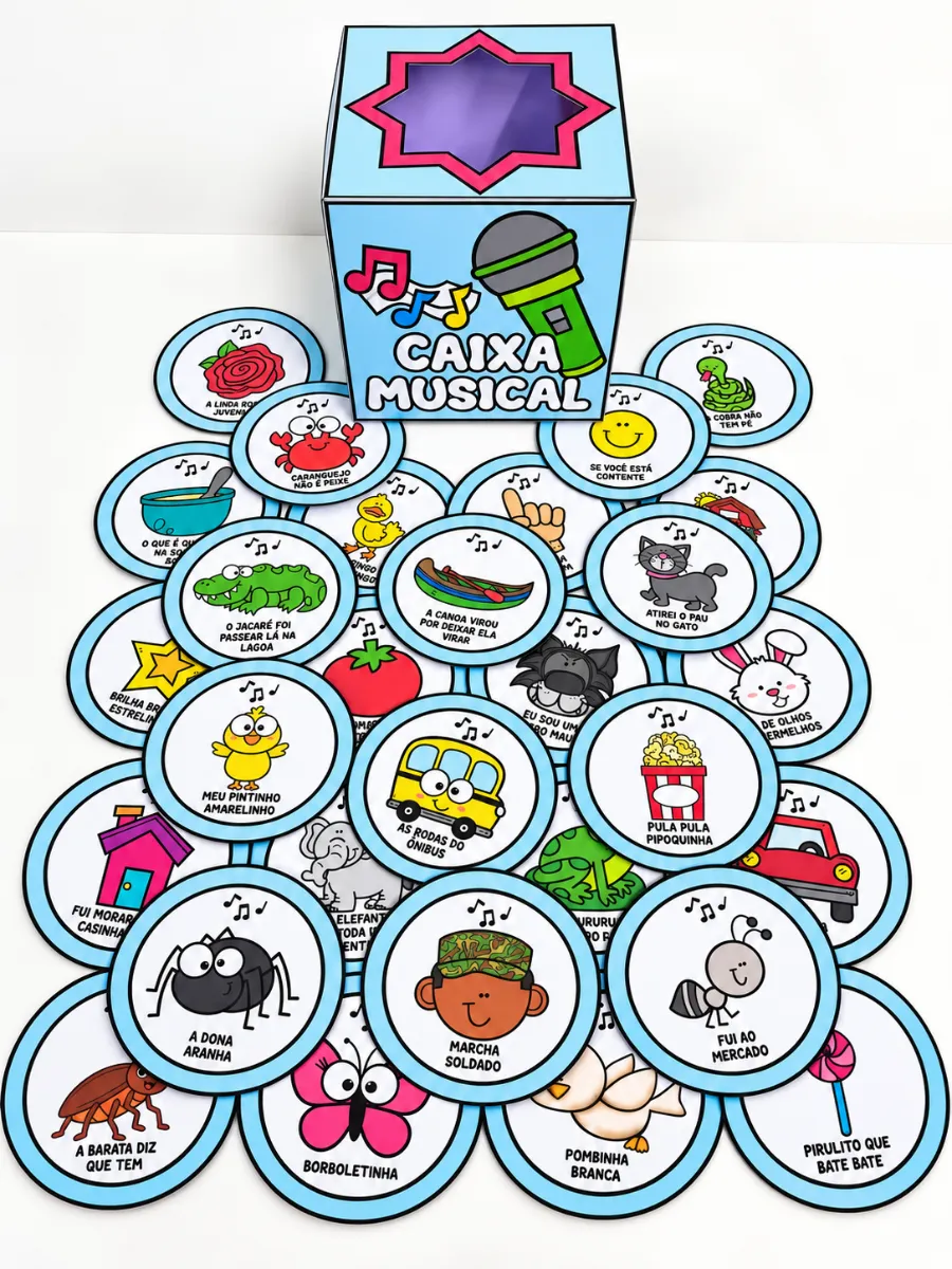 Recurso Musical para Educação Infantil – Caixa Musical — Atividades para Educação Infantil: Caixa Musical com 30 fichas…