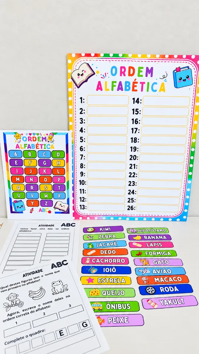 Recurso – Ordem alfabética | ABC Em PDF! — amostra 1: Recurso – Ordem alfabética | ABC Em PDF! Um recurso lúdico, visual e…