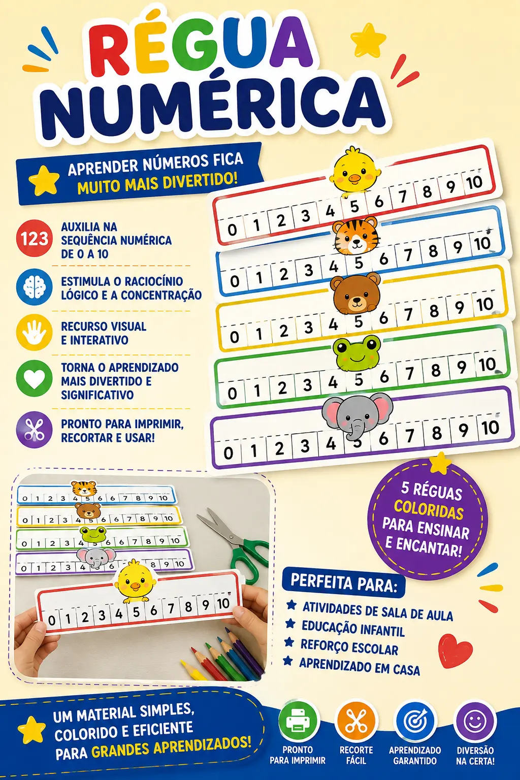RÉGUA NUMÉRICA - ATIVIDADE LÚDICA DE MATEMÁTICA — capa do material