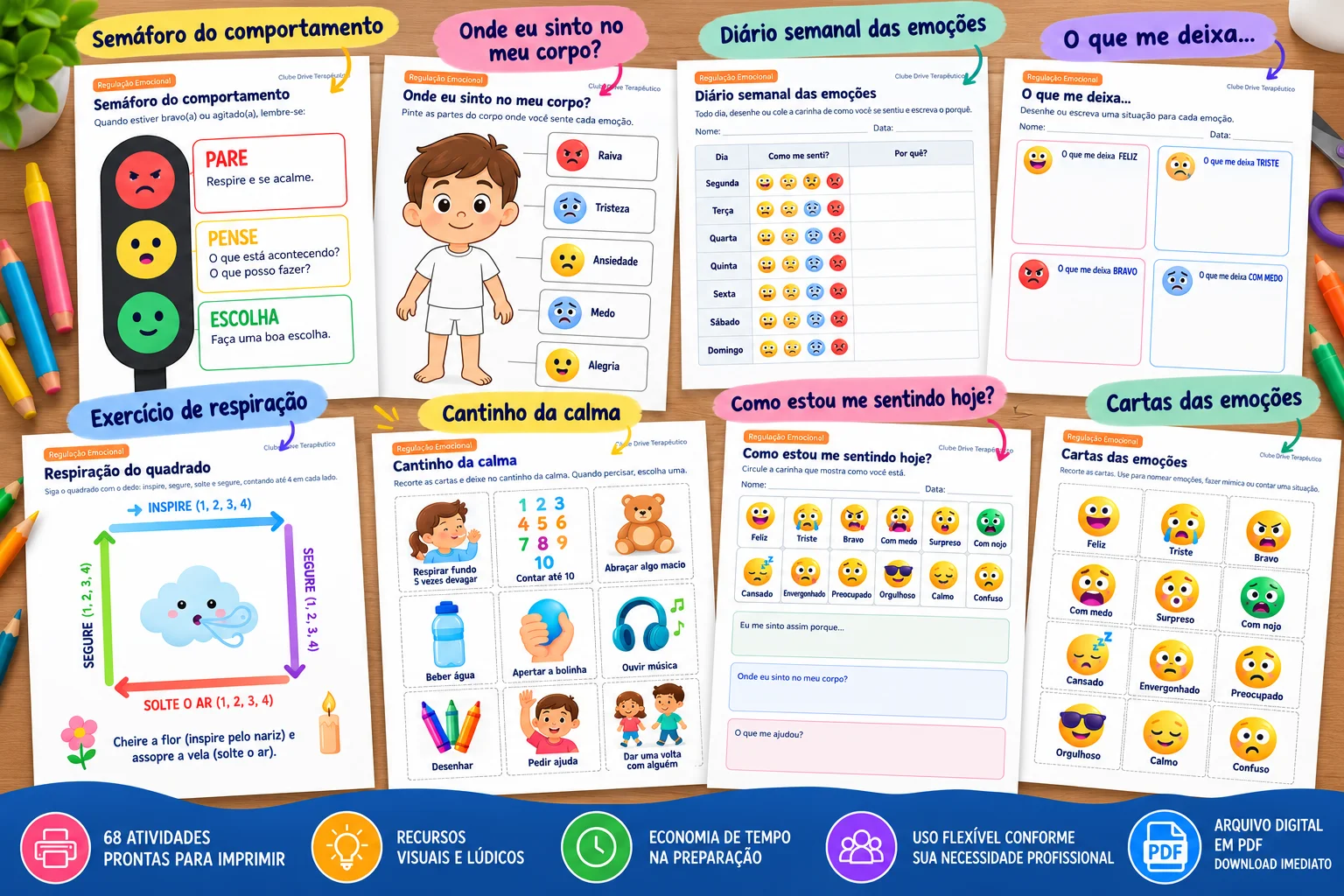 Regulação Emocional: 68 Atividades para Imprimir — Atividades para Educação Infantil: PDF com 68 atividades de regulação…