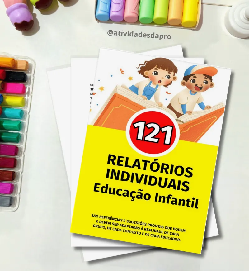Relatórios para Educação Infantil: 100 Modelos em PDF — capa do material