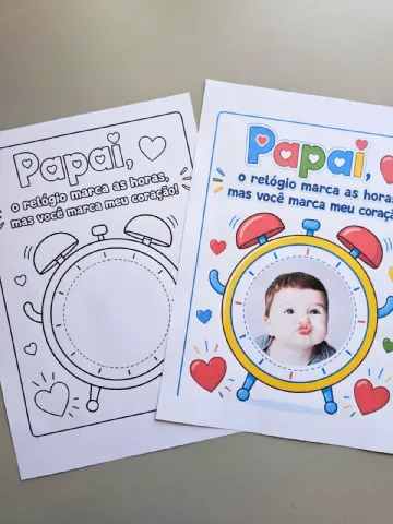 RELOGIO DO PAPAI – Atividades para Imprimir — amostra 2: Uma atividade afetiva e personalizada para tornar o Dia dos Pais…