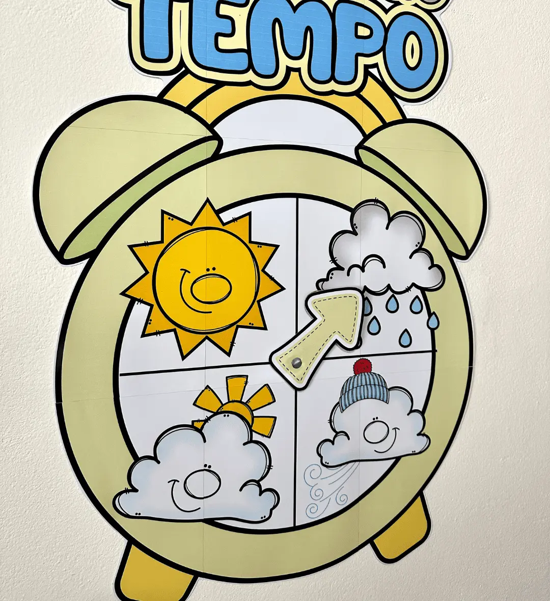 Relógio do Tempo Interativo para Educação Infantil em PDF — amostra 4: Impressão, montagem e indicação